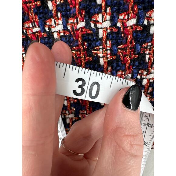 Adelyn Rae Skirt Womens Medium Red Plaid Mini Tweed Grunge Academia Preppy - Picture 8 of 8